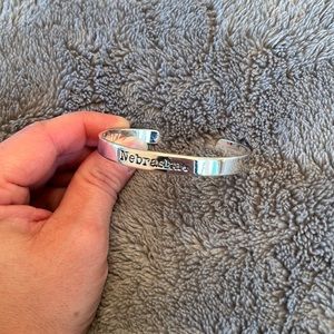 Silver Nebraska Bracelet Cuff